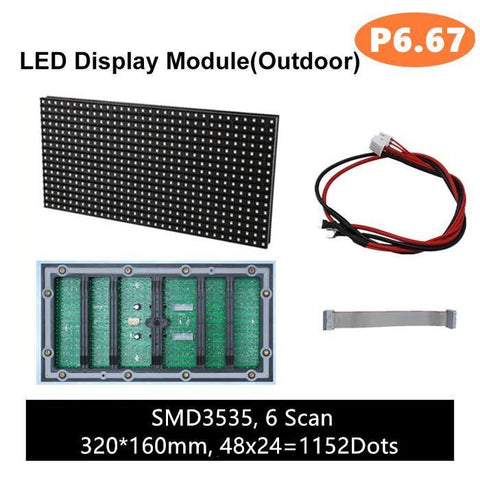 Image of M-OD6.6L P6.67 Normal Outdoor LED Module, Full RGB 6.67mm Pixel Pitch LED Tile in 320*160mm with 1152 dots, 1/6 Scan, 5000 Nits for Outdoor Display
