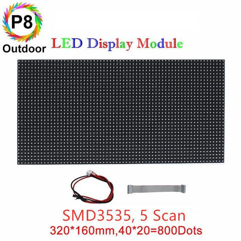 Image of M-OD8L P8 Normal Outdoor LED Module, Full RGB 8mm Pixel Pitch LED Tile in 320*160mm with 800 dots, 1/4 Scan, 5000 Nits for Outdoor Display