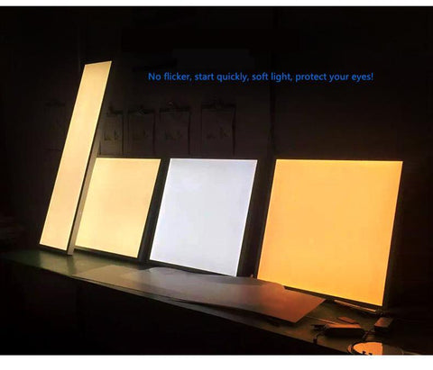 Image of 1'x2' (295x595 mm) 24 Watt LED Panel Light in 0.39'' (10mm) Thick White Trim Flat Sheet Panel Lighting Board Super Bright Ultra Thin Glare-Free
