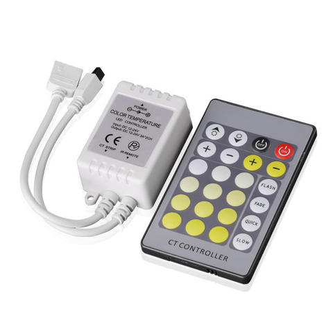 Image of 24Key IR Remote Controller for Dual White LED Strip Lights DC12V-24V LED Strip Controller