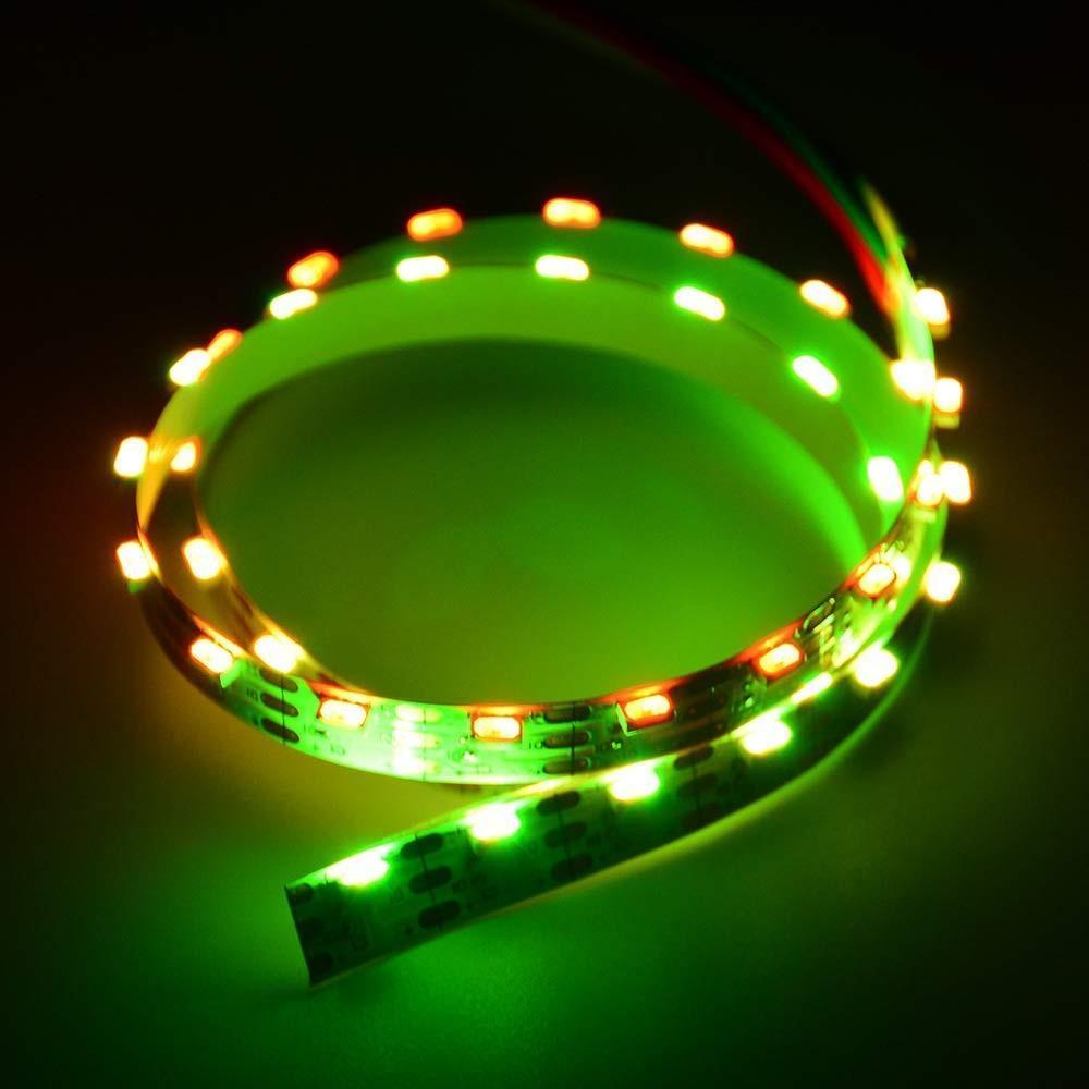 DC 5V 5Meter (16.4Ft) Side Emitting RGB SMD4020 SK6812 Individually Addressable LED Strip Light 60LED/Meter LED Pixel Flexible Tape White PCB