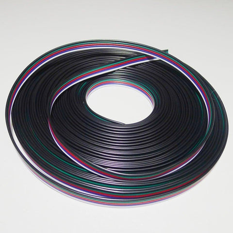 Image of 22Guage RGBW RGBWW LED Strip Extension Cable 5pin 5Color Stand Wire Bonded Flat Cable for SMD5050 RGBW RGBWW Color