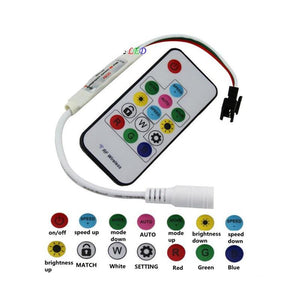 5V DC Wiress RF Remote Controller for Dream Color Magic Color Addressable RGBW LED Flexible Strip Lights Max 2048 Pixels Controllable