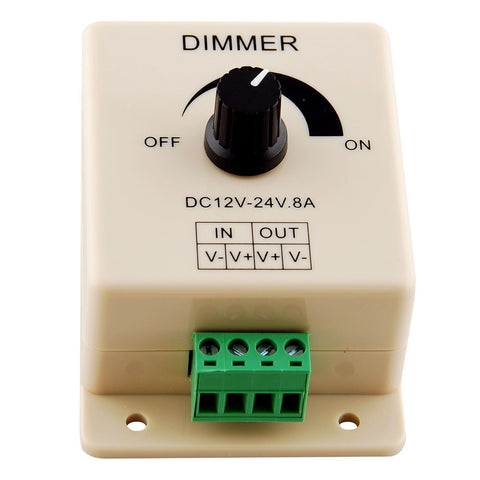 Image of Manual Rotation LED Dimmer 12V-24V DC Switch Wall Mounting