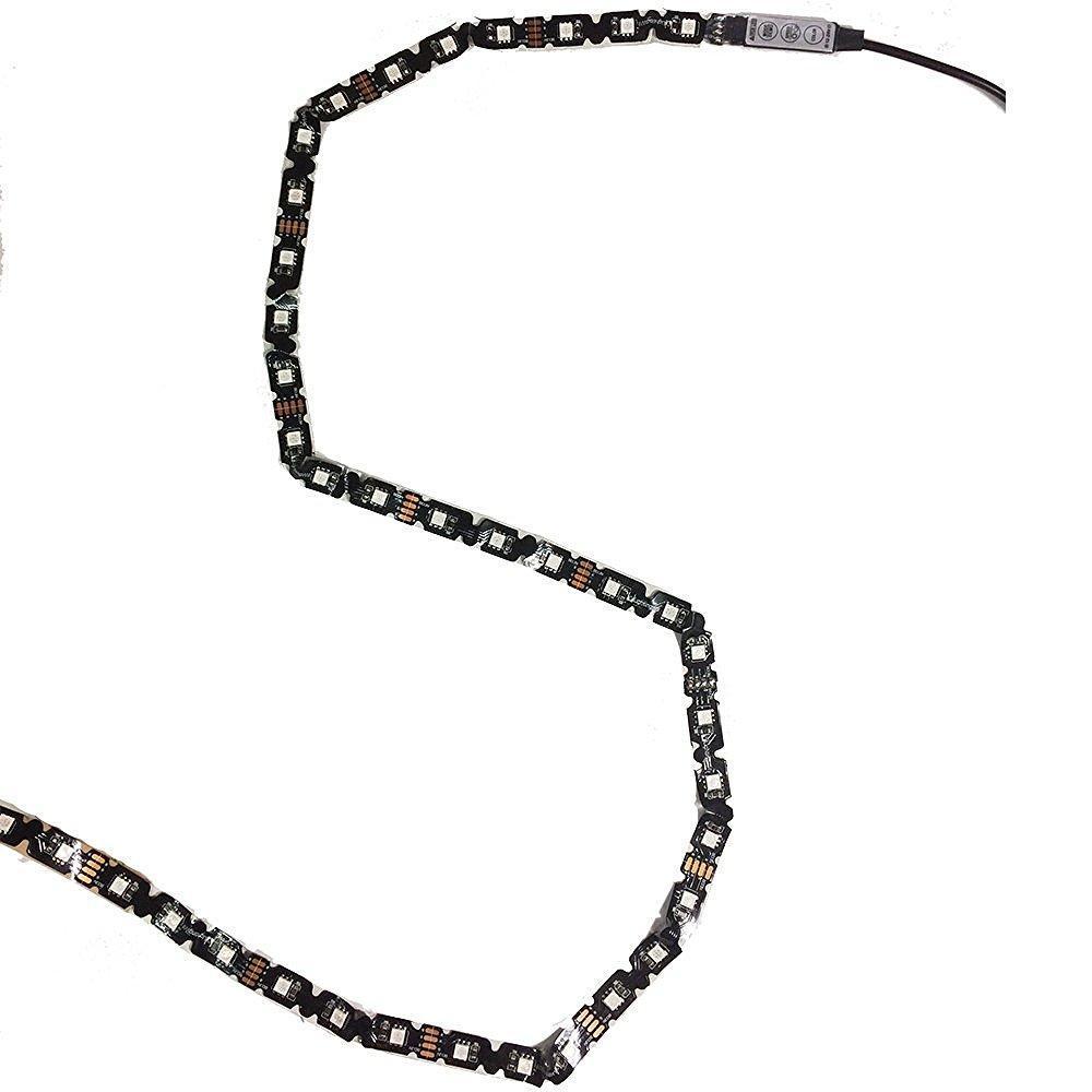 INSTALLATION TIME SAVING, S-Shape Bias Lighting for HDTV -3.3ft/1M and 6.6ft/2M RGB LED Backlight Strip 12V Powered Bendable Strip Kit for Flat Screen TV LCD, Desktop Monitors. No Need to Cut.