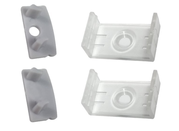 5/10/25/50 Pack Silver U02 9x17mm U-Shape Internal Profile Width 12mm LED Aluminum Channel System with Cover, End Caps and Mounting Clips for LED Strip Light Installations