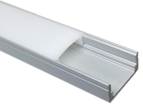 Image of 5/10/25/50 Pack Silver U02 9x17mm U-Shape Internal Profile Width 12mm LED Aluminum Channel System with Cover, End Caps and Mounting Clips for LED Strip Light Installations