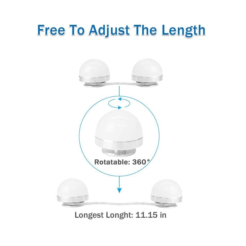 Hollywood Style Vanity Mirror Lights, 10 Vanity Makeup LED Light Bulbs in Small Size with Dimmable Touch Sensor for Makeup Mirror