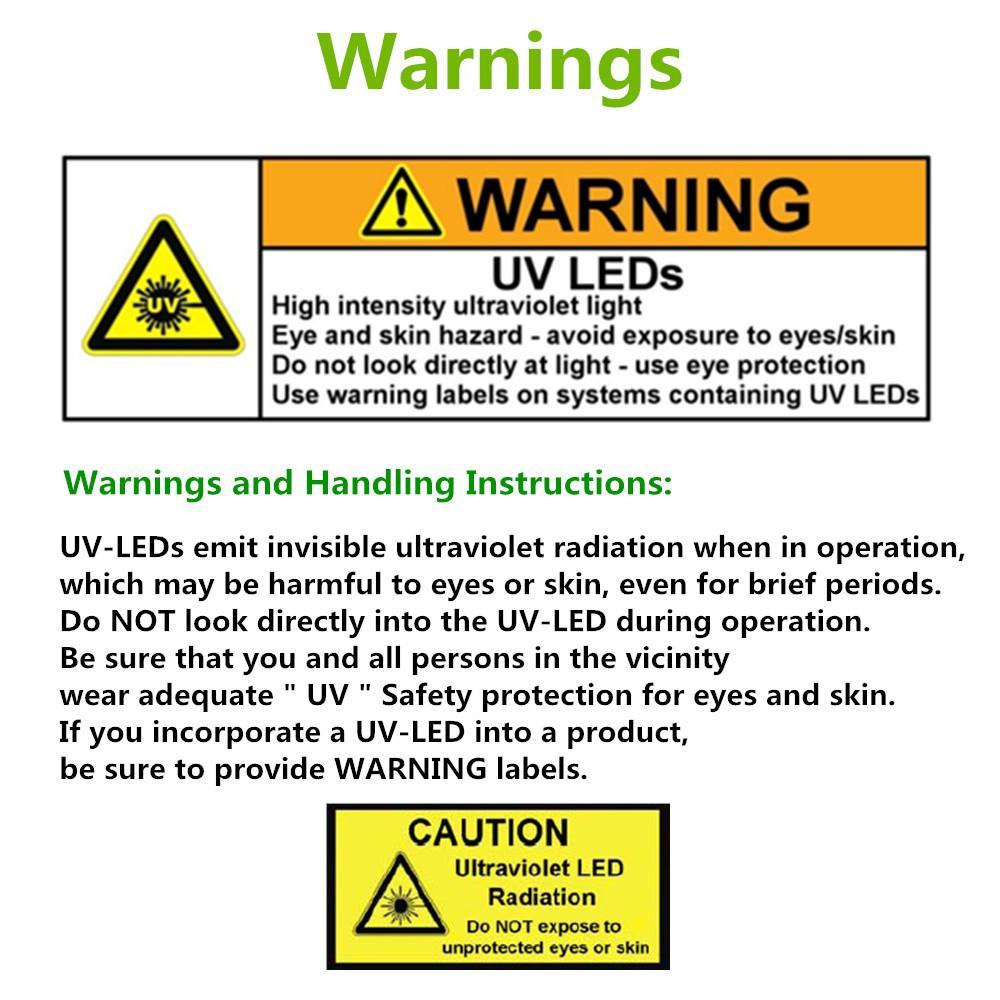 365nm & 380nm SMD5050-300 12V 6A 72W UV (Ultraviolet) LED Strip Light  Flex White PCB Ideal for UV Curing, Currency Validation, Medical Field