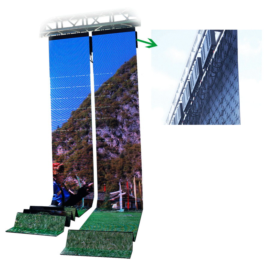 15mm Super Slim LED Curtain Display Screen 360° Foldable Patented 3.9mm|6.0mm|7.8mm Pixel Pitch Indoor LED Display