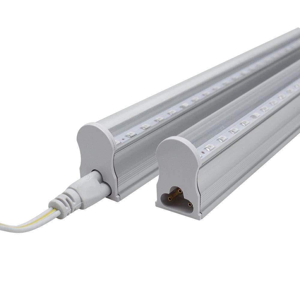 10Pcs 1/2/3/4 Ft LED Tube T5 Grow Light Red/Blue Spectrum(R:B=5:1) Clear Lens for Indoor Plant Veg and Flower Hydroponic Greenhouse Growing Bar Light