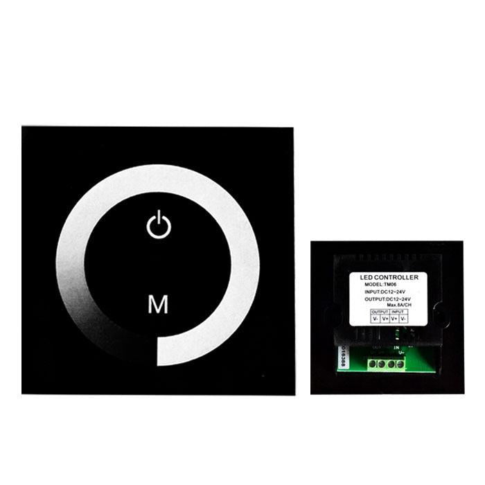 12V-24V DC TM06 Wall Panel Touchable Color Ring LED Dimmer Controller for Single Color LED Strips