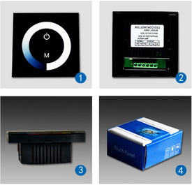 12V-24V DC TM06 Wall Panel Touchable Color Ring LED Dimmer Controller for Single Color LED Strips