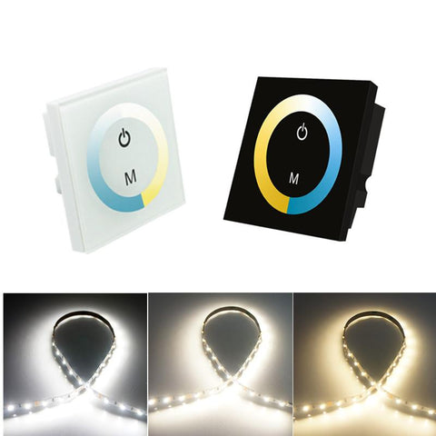 Image of 12V-24V DC TM07 Wall Panel Touchable Color Ring LED Controller for Dual White Color Temperature Adjustable LED Strips