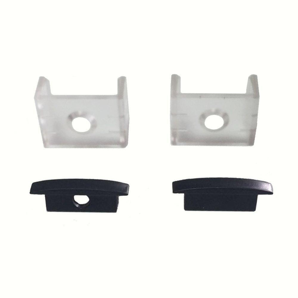 5/10/25/50 Pack Black U01 9x23mm U-Shape Internal Profile Width 12mm LED Aluminum Channel System with Cover, End Caps and Mounting Clips for LED Strip Light Installations