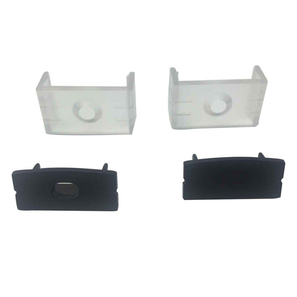 5/10/25/50 Pack Black U04 10x23mm U-Shape Internal Width 20mm LED Aluminum Channel System with Cover, End Caps and Mounting Clips Aluminum Extrusion for LED Strip Light Installations