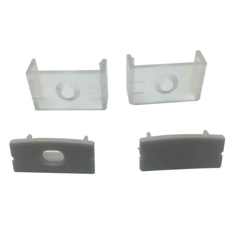 Image of 5/10/25/50 Pack Silver U04 10x23mm U-Shape Internal Width 20mm LED Aluminum Channel System with Cover, End Caps and Mounting Clips Aluminum Extrusion for LED Strip Light Installations