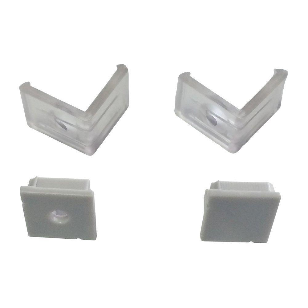 5/10/25/50 Pack Silver V01 16x16mm V-Shape Vertical Angle Cover Internal Width 12mm Corner Mounting LED Aluminum Channel with End Caps and Mounting Clips Aluminum Extrusion