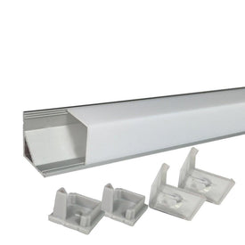 5/10/25/50 Pack Silver V01 16x16mm V-Shape Vertical Angle Cover Internal Width 12mm Corner Mounting LED Aluminum Channel with End Caps and Mounting Clips Aluminum Extrusion