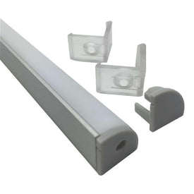 5/10/25/50 Pack Silver V02 16x16mm V-Shape Curved Cover Channel Internal Width 12mm Corner Mounting LED Aluminum Channel with End Caps and Mounting Clips Aluminum Profile