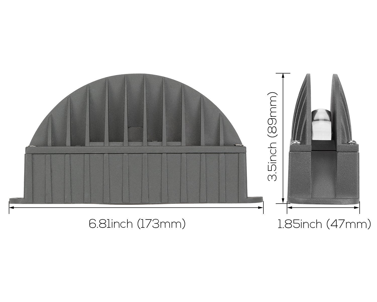 FREE SHIPPING 10W Semi-circular Gray Finish Window Frame LED Light for Architecture Graphic/Doorframe/Hallway/Outdoor Landscape Decorative Lighting