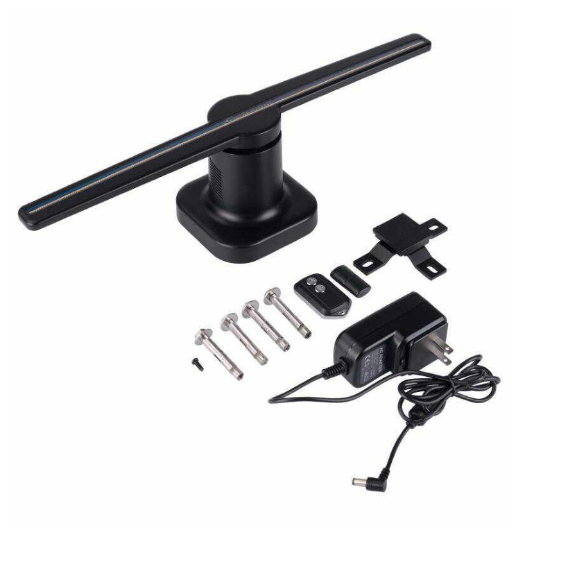 Free Shipping 42cm 400 Brightness TF Card Uploading 3D Hologram Advertising Display LED Fan, Holographic 3D Photos and Videos