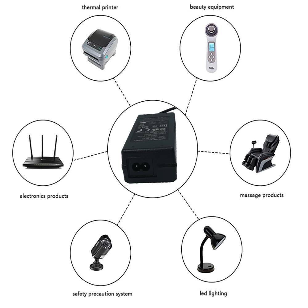 Desk Top CE Certificated LED Adapter Power Supply 110-220V AC to 12V/24V/5V DC