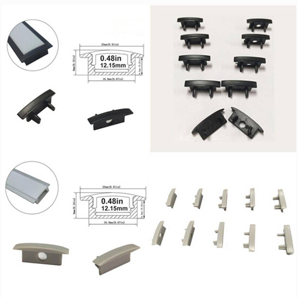 10pcs/5 Pair-Pack End Caps for LED Aluminum Channel