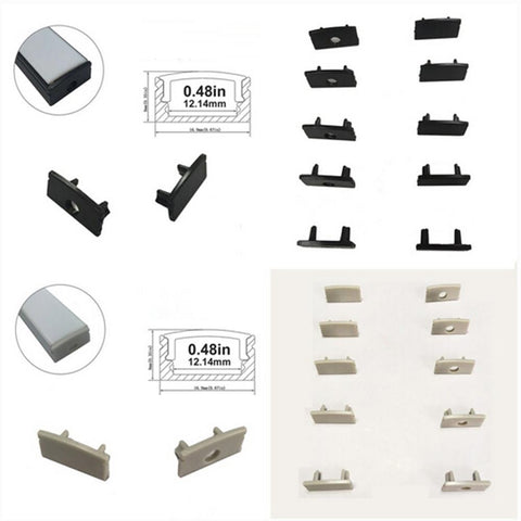 Image of 10pcs/5 Pair-Pack End Caps for LED Aluminum Channel