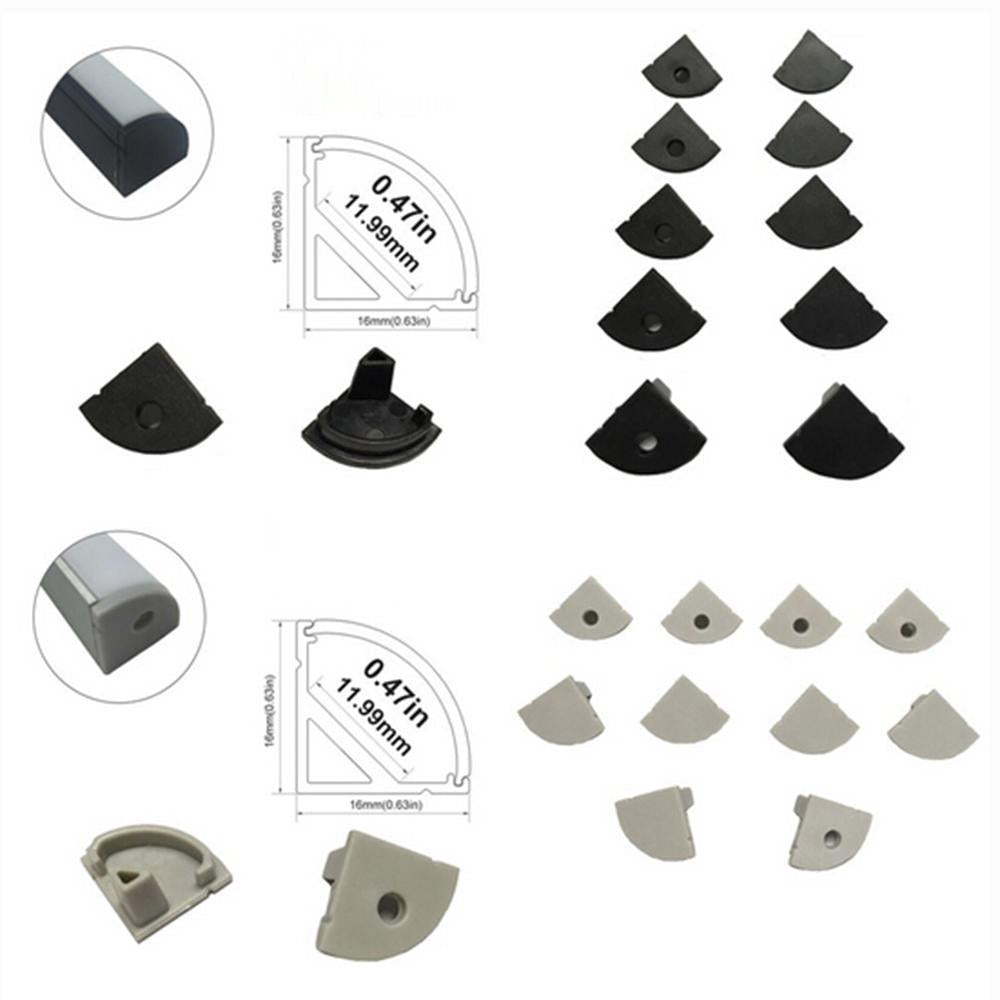 10pcs/5 Pair-Pack End Caps for LED Aluminum Channel