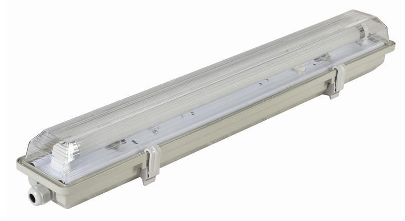 Stripe Clear  Cover T8 LED Tube Lights with Striped Clear Tri-proof  T8 Tube Fixture for Single Tube