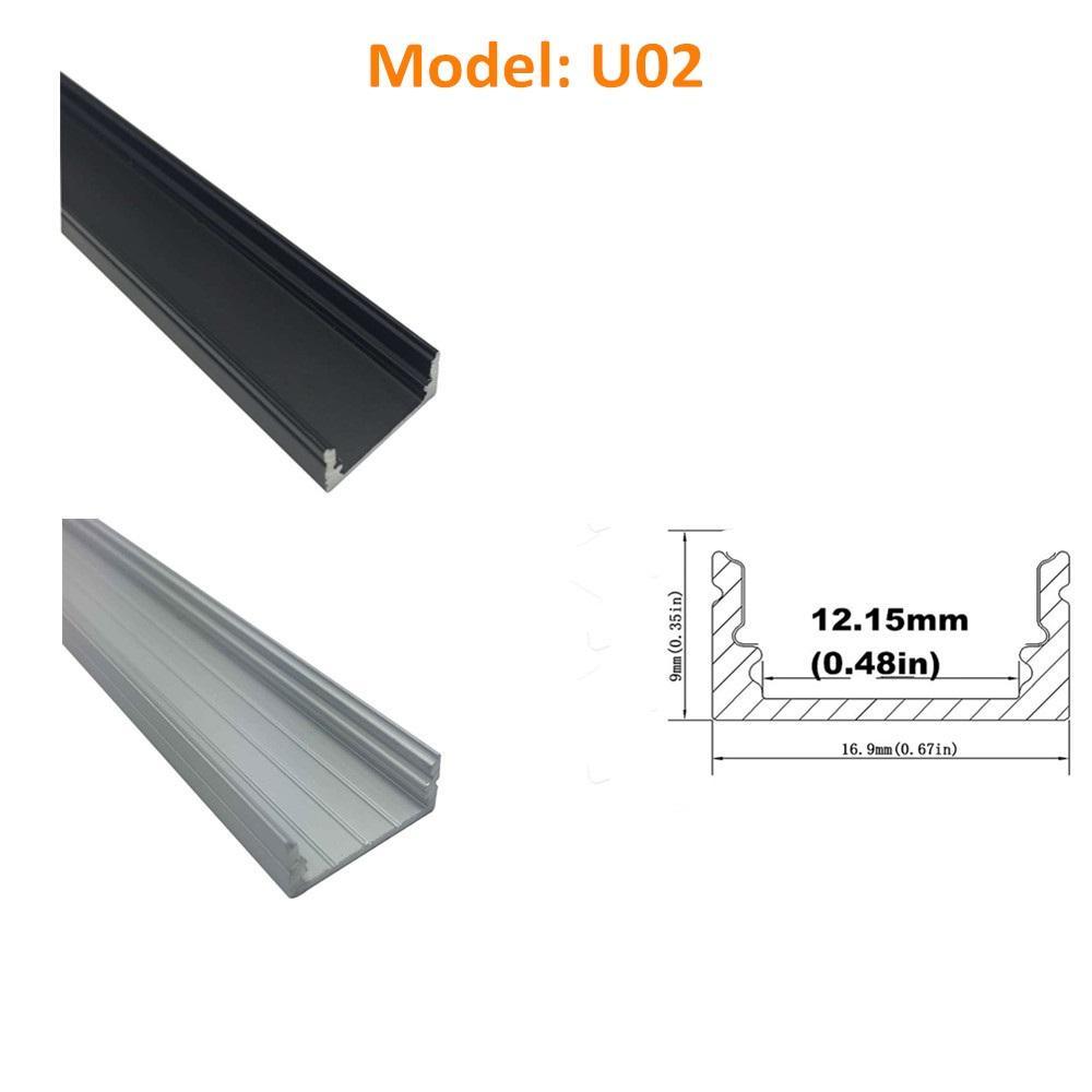 Seperate Aluminum Housing Only for U-Shape and V-Shape LED Aluminum Profile, Fit for U01, U02, U03, U04, U05, U06, V01, V02, V03