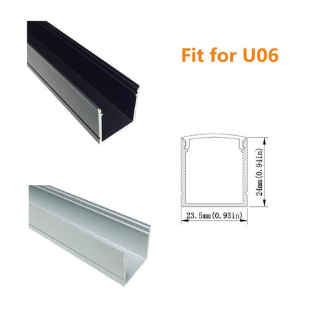 Image of Seperate Aluminum Housing Only for U-Shape and V-Shape LED Aluminum Profile, Fit for U01, U02, U03, U04, U05, U06, V01, V02, V03