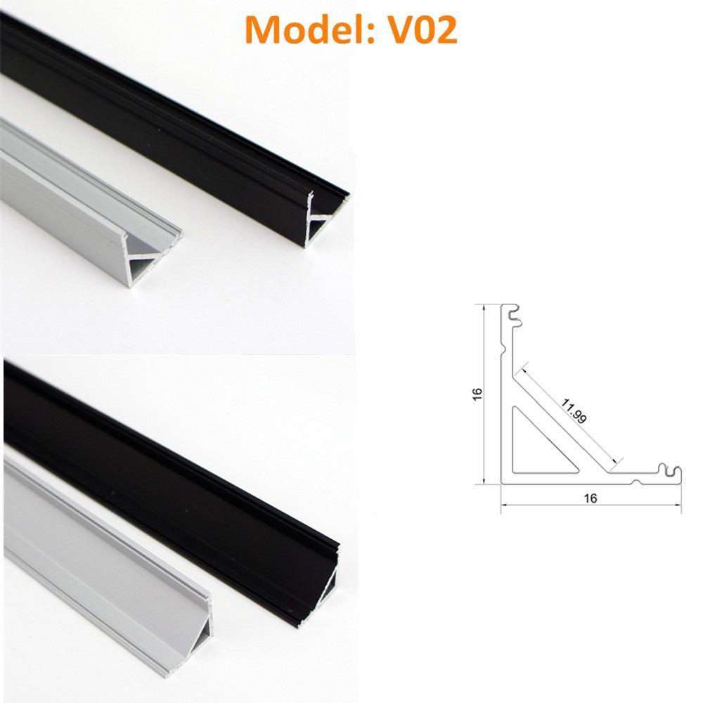 Seperate Aluminum Housing Only for U-Shape and V-Shape LED Aluminum Profile, Fit for U01, U02, U03, U04, U05, U06, V01, V02, V03